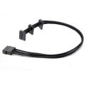 Black Sleeved 4pin Molex bis rechtwinklig 3 X SATA-Kabel